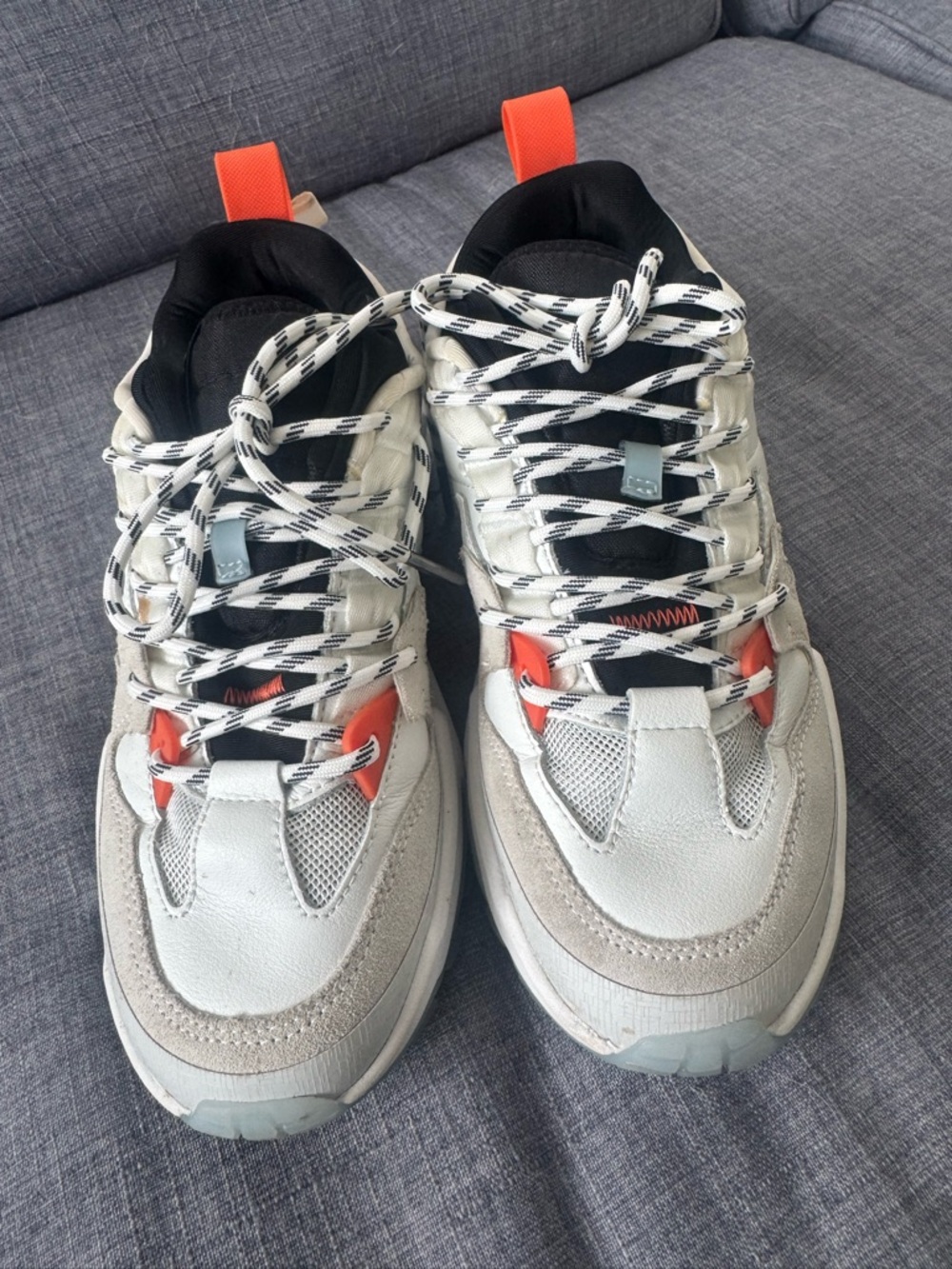 No Two Ways Mens Sneakers Designed in London Size US 8 White Orange